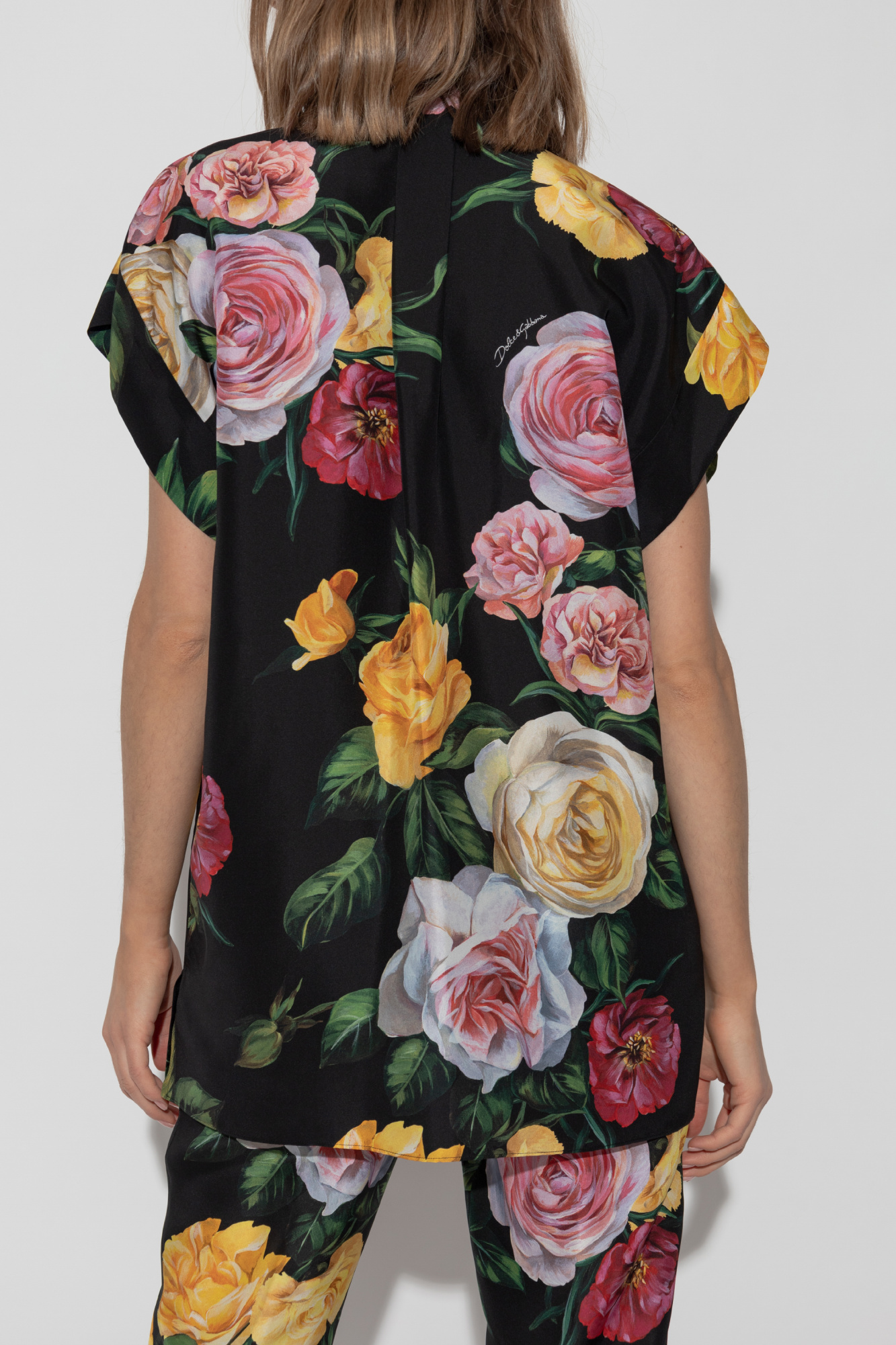 DOLCE&GABBANA レター フラワー デザイン Tシャツ Dolce & Gabbana floral print DG T-shirt – LUXDISCOUNT